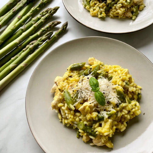 Risotto z kurczakiem i szparagami